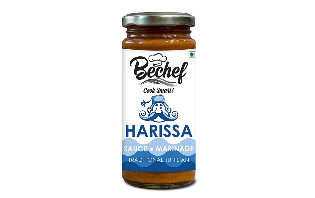 Bechef Harissa Sauce-Marinade, Traditional Tunisian   Glass Jar  230 grams
